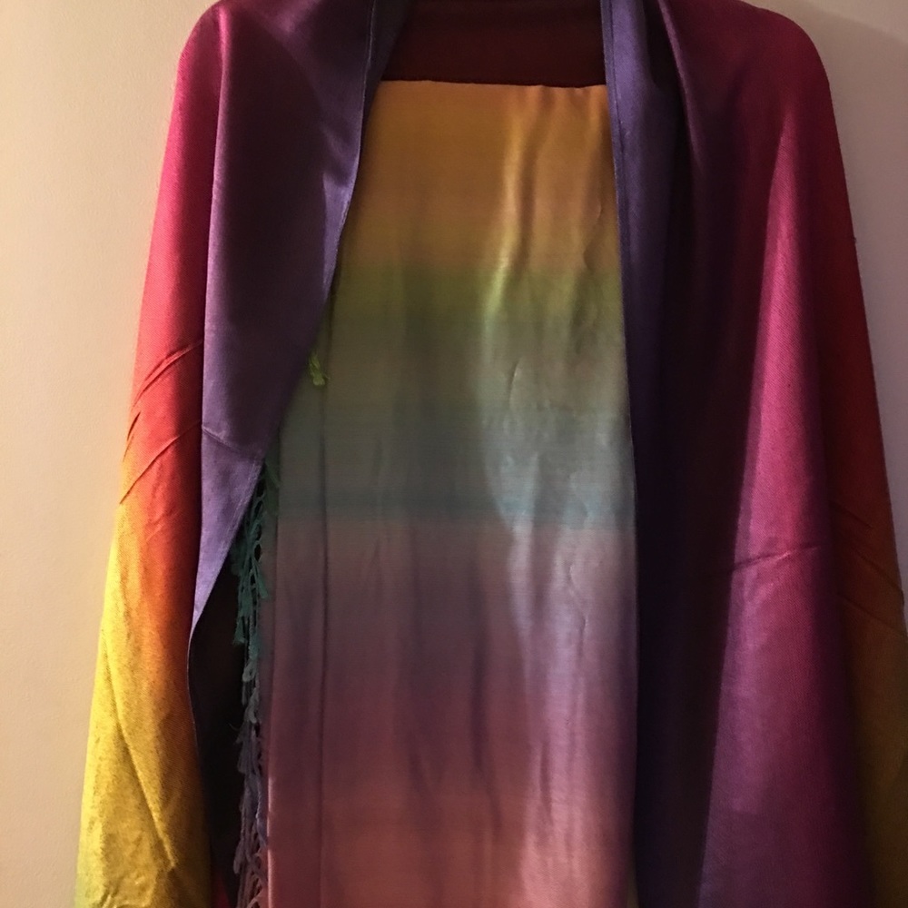 Rainbow multi colored shawls